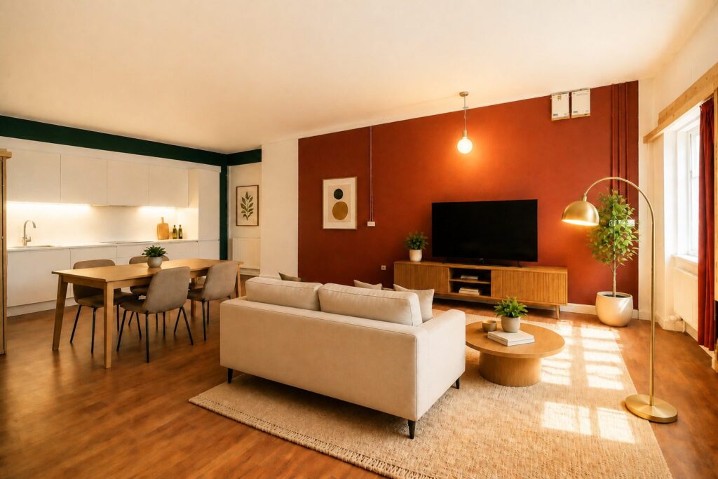 Render: zona pranzo e cucina