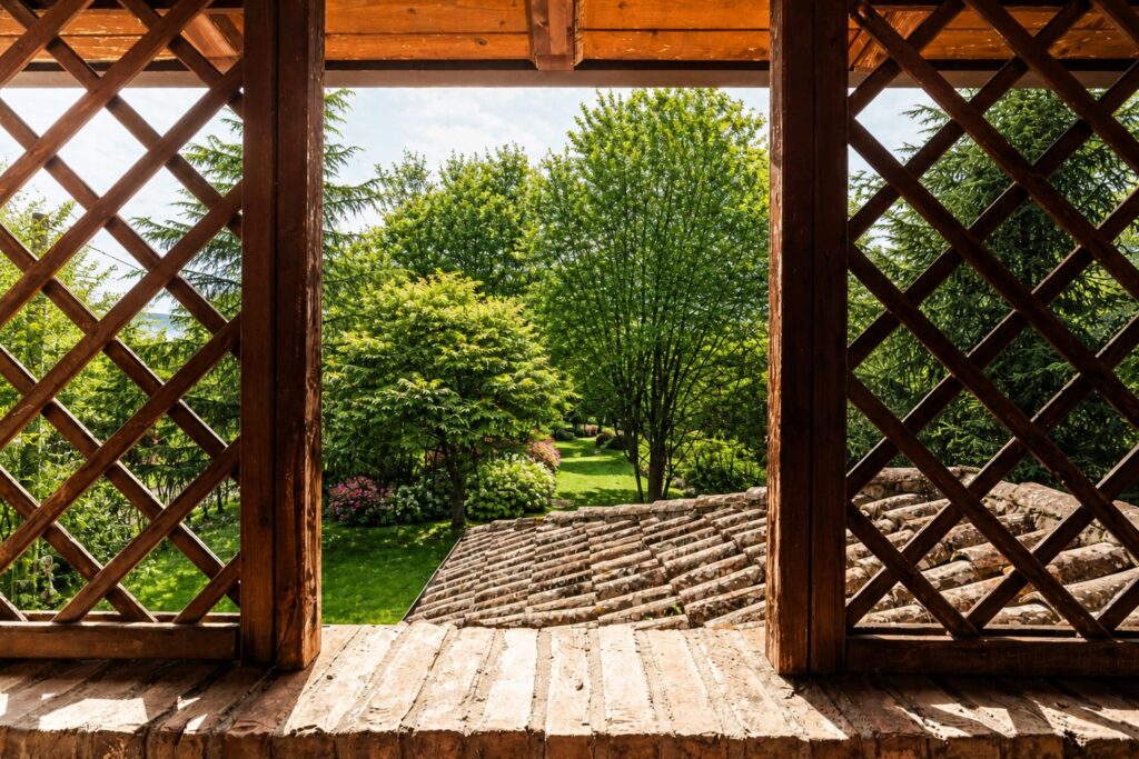 Il giardino visto dalla loggia
