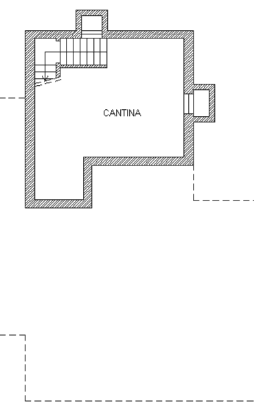 Planimetria del piano interrato della villa