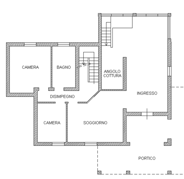 Planimetria del piano terra della villa